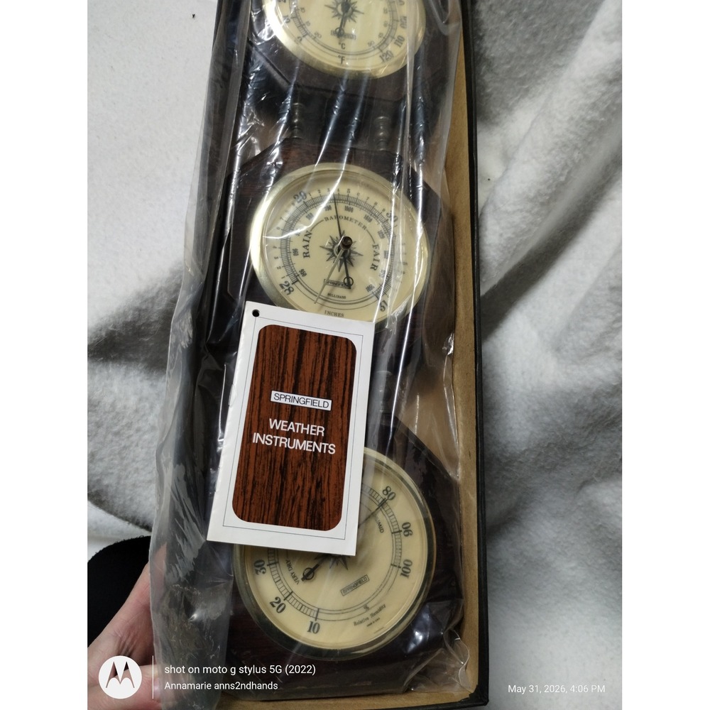Springfield Manchester Weather Station Thermometer Barometer Hygrometer USA ASIS - Picture 10 of 12